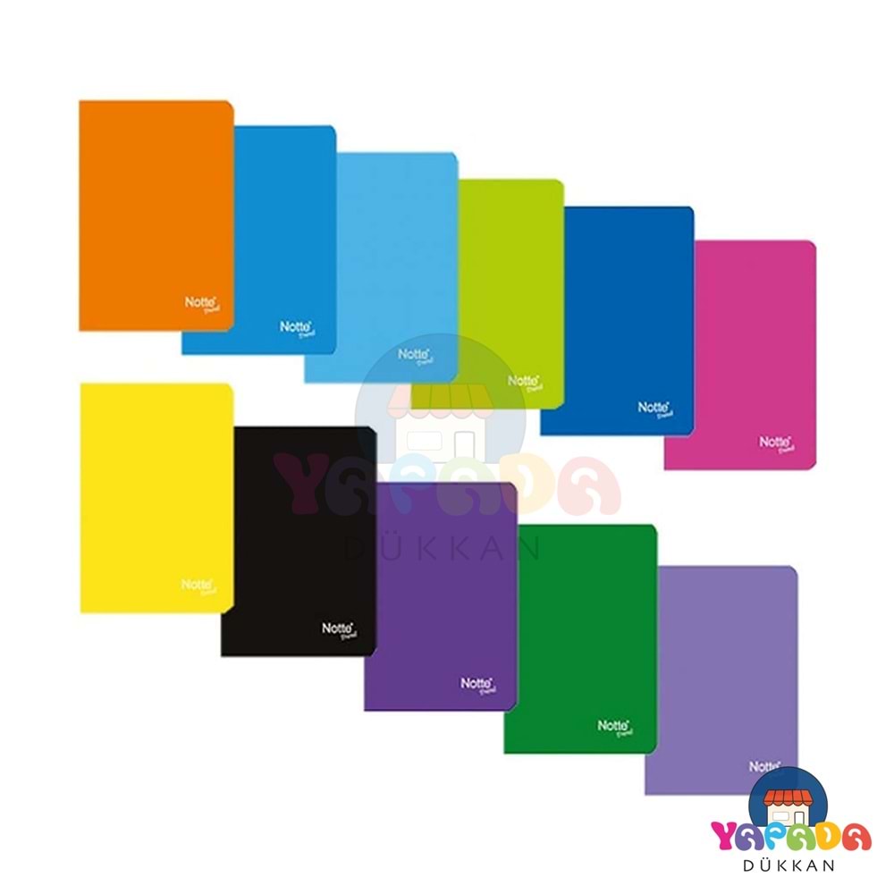 Notte Trend PP Kapak Dikişli A4 80 Yaprak Çizgisiz Defter Karma Renk 8691374103590