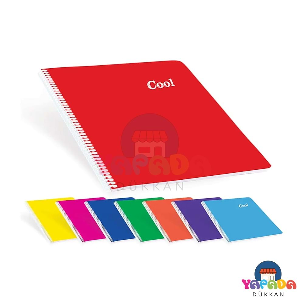 Keskin Color Cool PP Kapak Spiralli A4 60 Yaprak Kareli Defter Karma Desen 321602-99