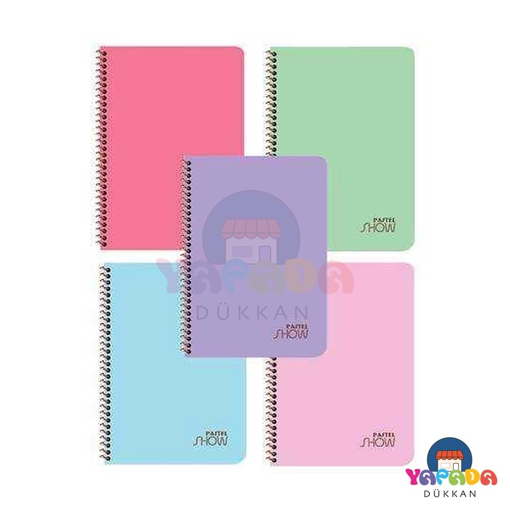 Keskin Color Pastel Show PP Kapak Spiralli A4 72 Yaprak Çizgisiz Defter Pastel Karma Renk 324410-99