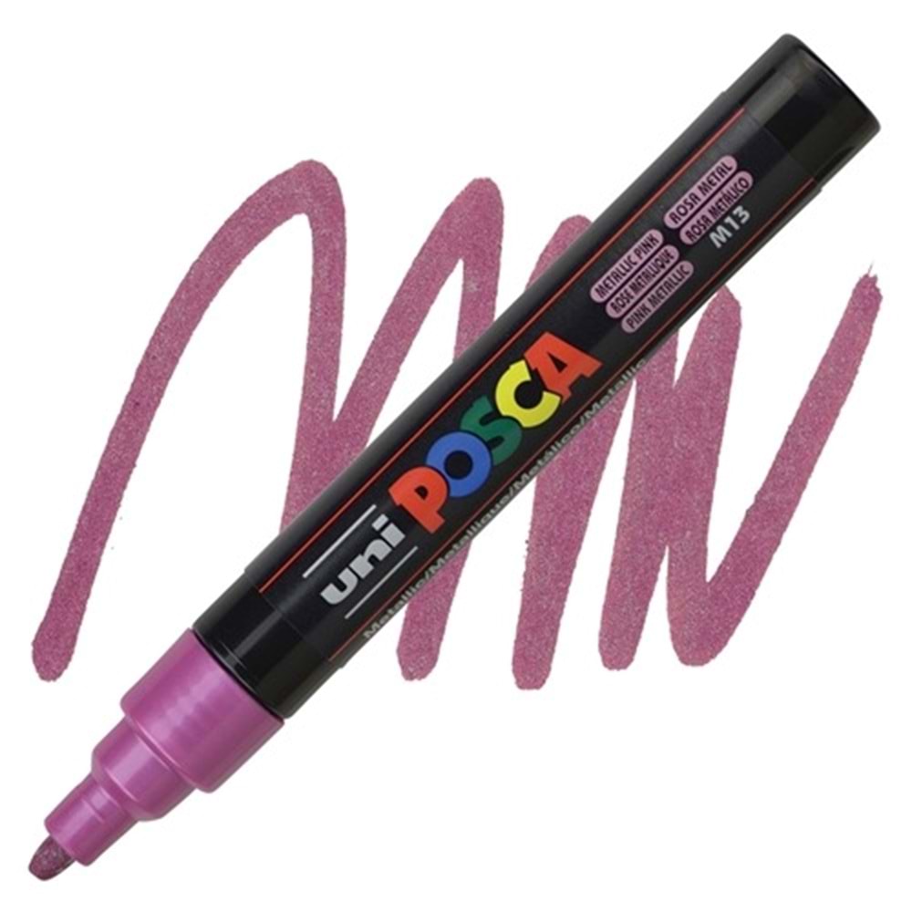Uni Posca PC-5M Boyama Markörü 1.8-2.5 mm Metalik Pembe