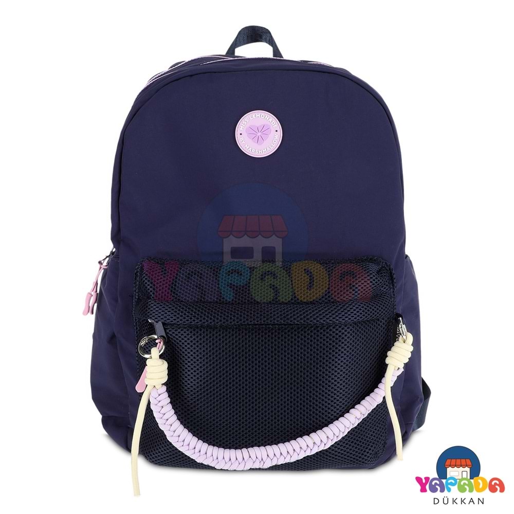 Miss Lemonade by Marshmallow Meshy Navy 65640 43 x 33 x 16 cm 2 Bölmeli Laptop Gözlü Lacivert Okul Sırt Çantası
