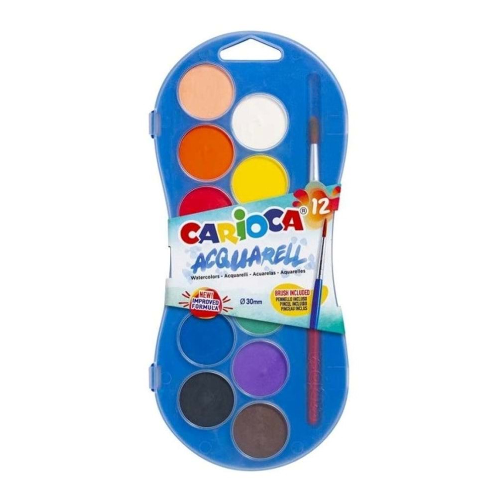 Carioca Sulu Boya 30 Mm 12 Renk Yeni Formül
