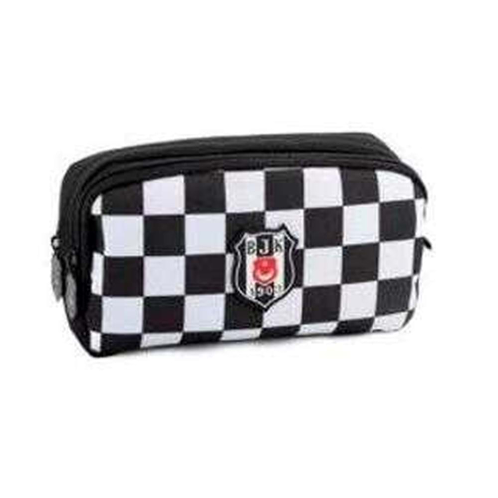 Me Çanta Beşiktaş 25306 Dama Desenli Siyah Bölmeli Fermuarlı Kalem Çantası