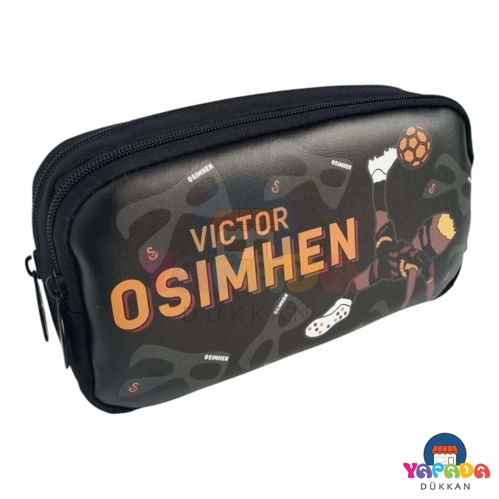 Galatasaray Lisanslı Victor Osimhen 25589 İki Gözlü Kalem Çantası 22x12x7 cm