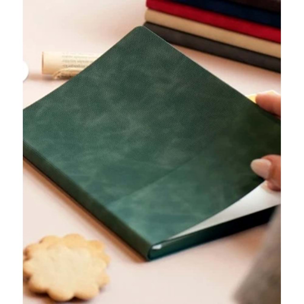 Victoria's Journals Smyth Stripes A5 Esnek Kapak Vegan Deri Defter – 192 Sayfa, 80 gr Ivory Kağıt, Renkli Kenar