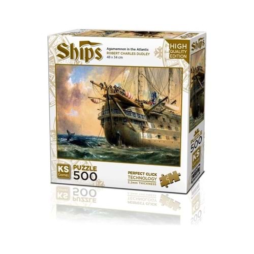 Ks Games Puzzle 500 Parça HMS Agamemnon in Atlantik - Ks Games puzzle