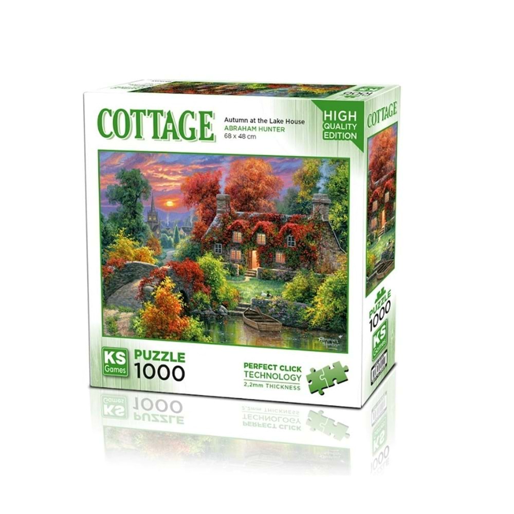 Ks Games 1000 Parça Autumn at the Lake House Puzzle