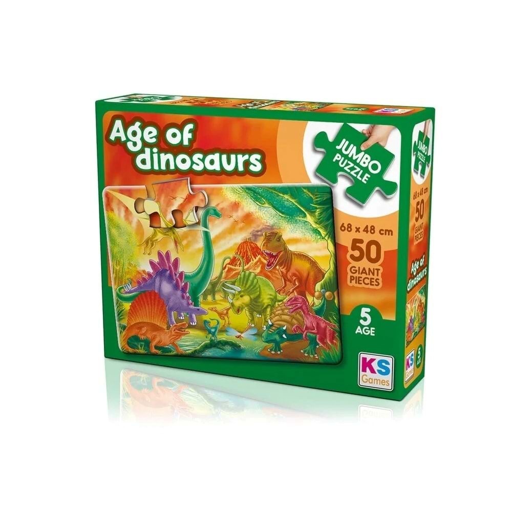 Ks Puzzle 50 Parça The Age Of Dinosaurs Jumbo Boy Puzzle
