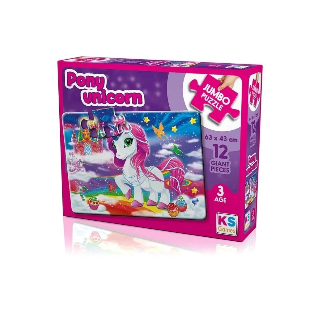 Ks Puzzle 12 Parça Pony Unicorn Jumbo Boy Puzzle