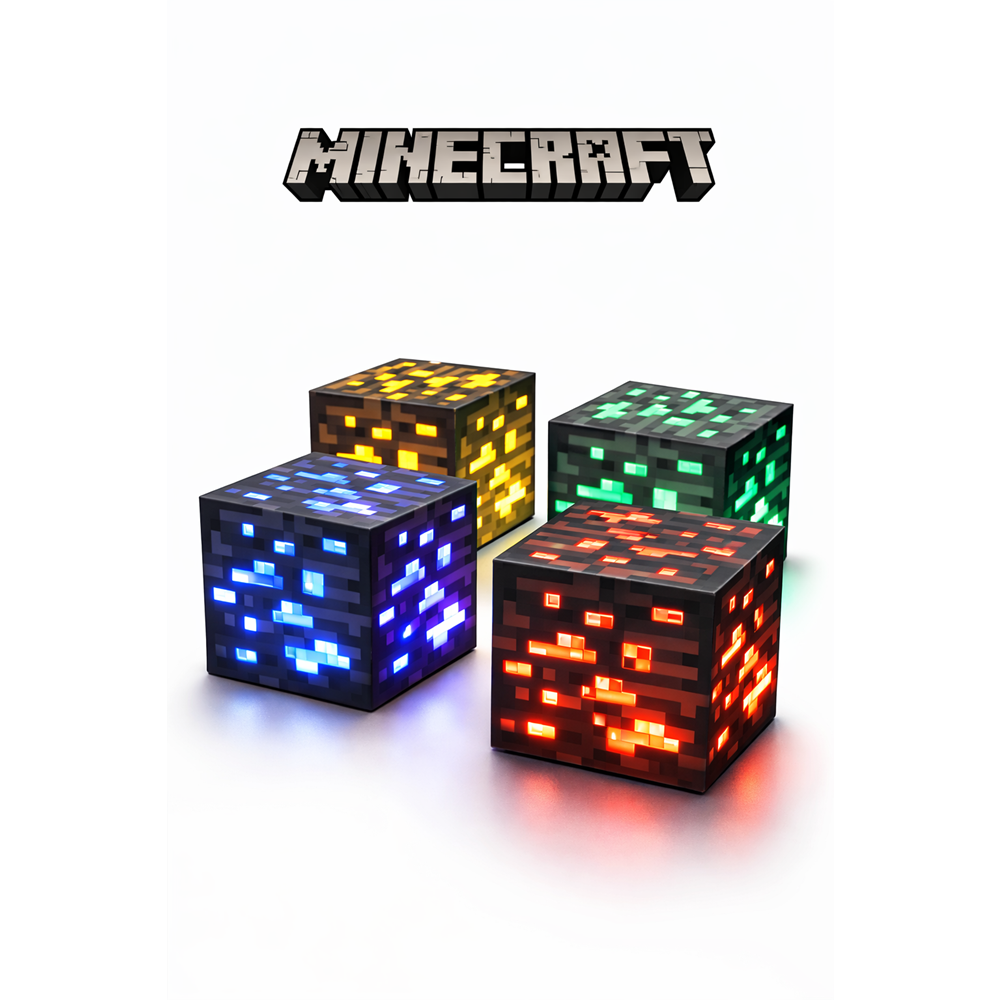 Minecraft Işıklı Cevher Blok Led Lamba – Gaming Dekor 4 Renk| Bent-71