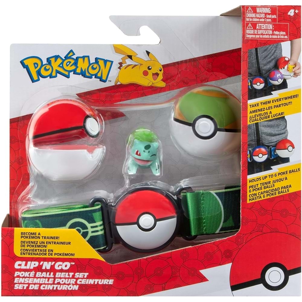 Clip 'n' Go Pokeball Kemer ve Figür Seti PKW3160