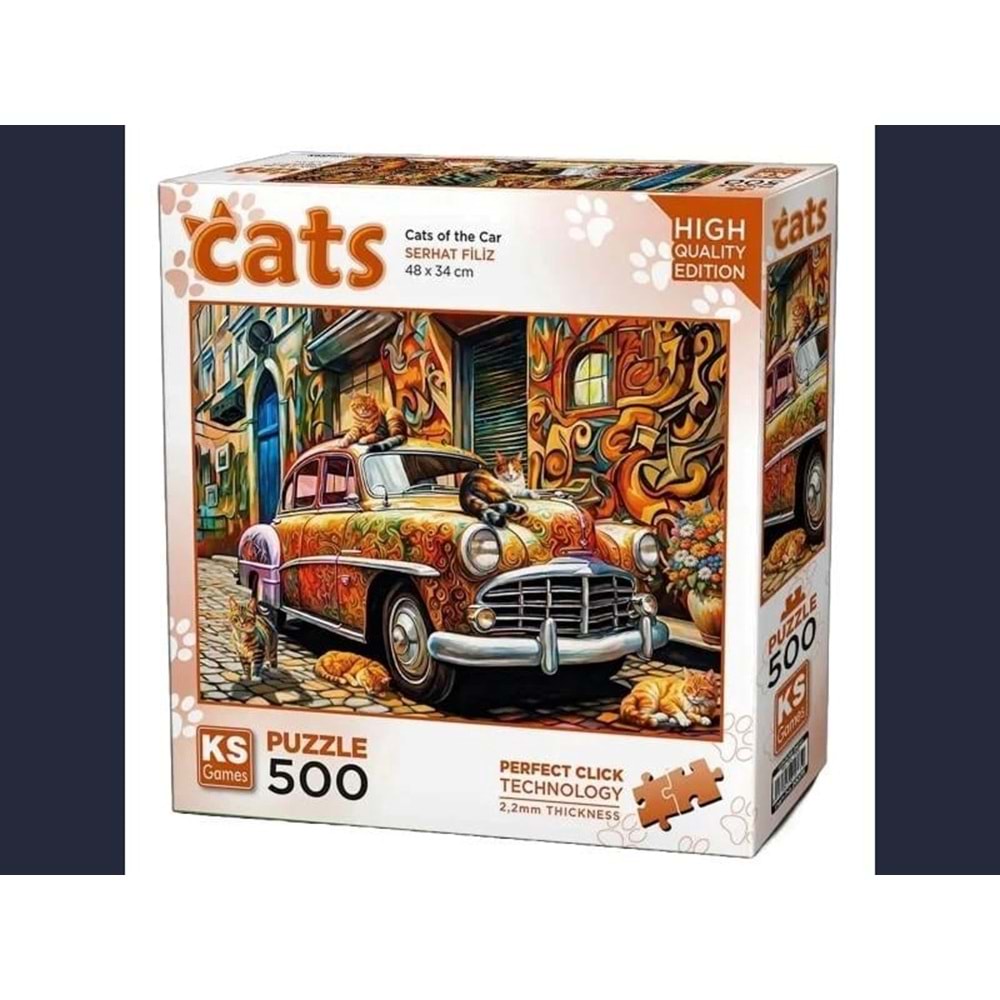 Cats On The Car 500 Parça Puzzle Ks Games