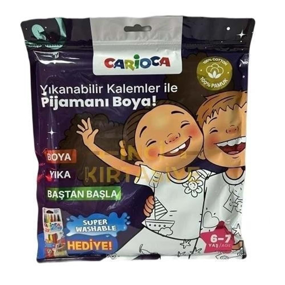 Carioca Pijama Boyanabilir Keçeli Kalem Hediyeli 7-8 Yaş