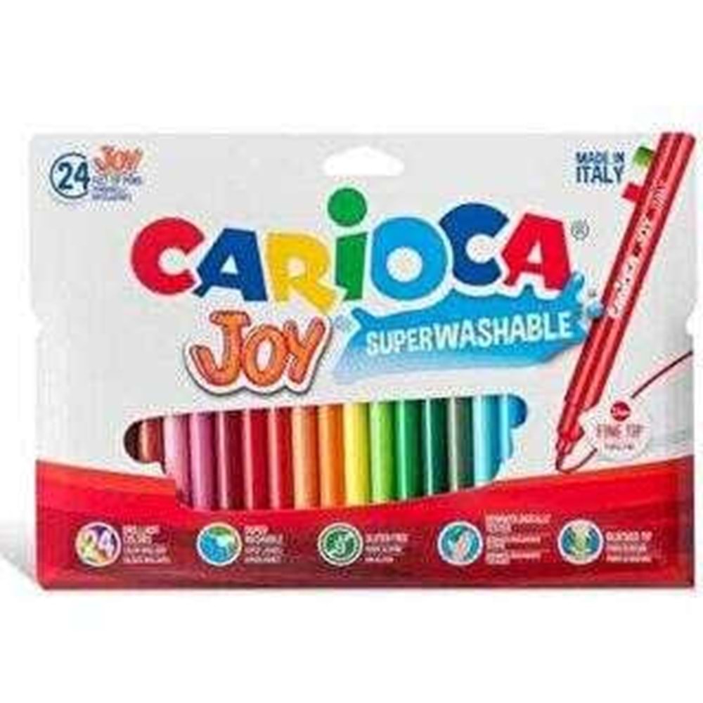 Carioca Joy Süper Yıkanabilir Keçeli Boya Kalemi 24`lü