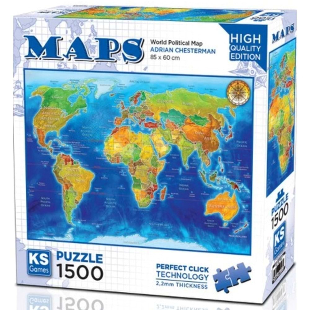 Ks Games 1500 Parça Puzzle World Political Map
