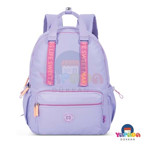 Marshmallow Smoothy Purple 65729 Poliüretan Vegan Deri Laptop Bölmeli Mor Okul Sırt Çantası