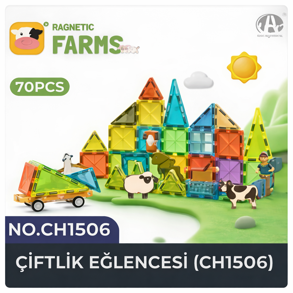 CH1506 Manyetik Çiftlik Eğlencesi Seti 70 Parça (5,5 cm)