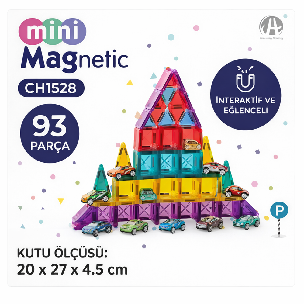 CH1528 Mini Manyetik Bloklar Ev Serisi 93 Parça Set (3,75 cm)