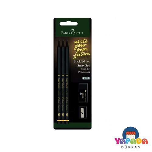 Faber-Castell Black Edition Sınav Seti 5504000044 - 3 Kalem + Silgi + Kalemtıraş