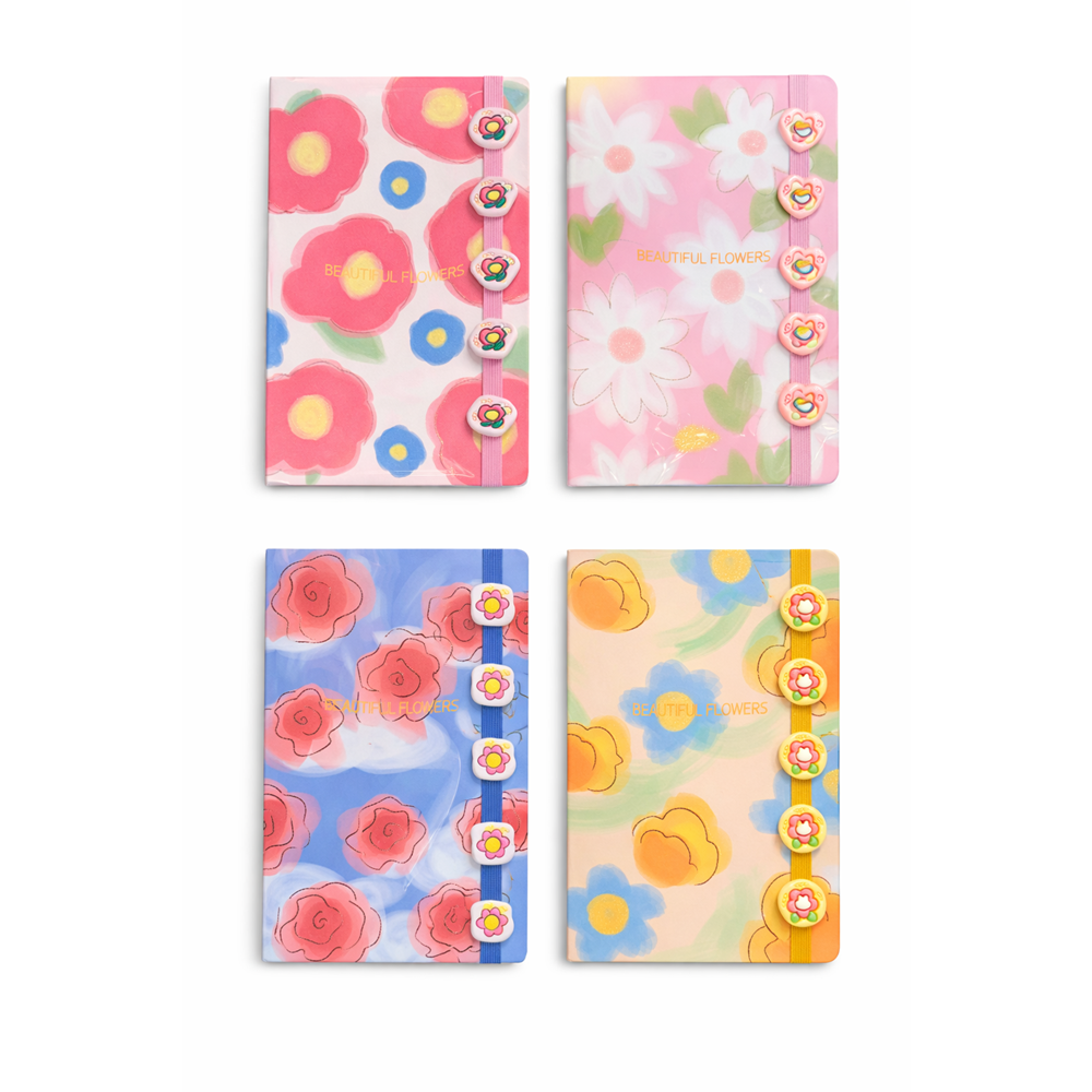 Lilamor Lastikli Çiçek Defter