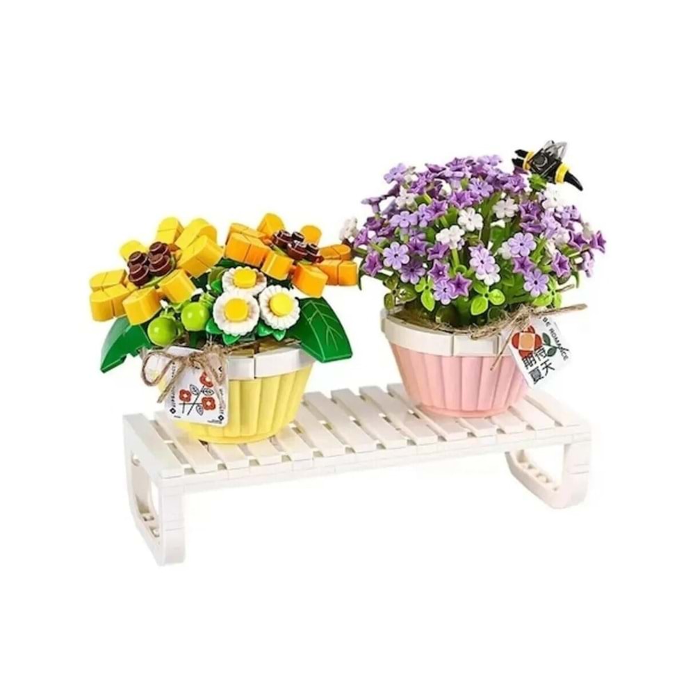 Loz Lego Eternal Flowers Çiçek Block Letters from Spring Baby’s Breath'' ''Daisy With Bee (572 Parça) Lg-1674