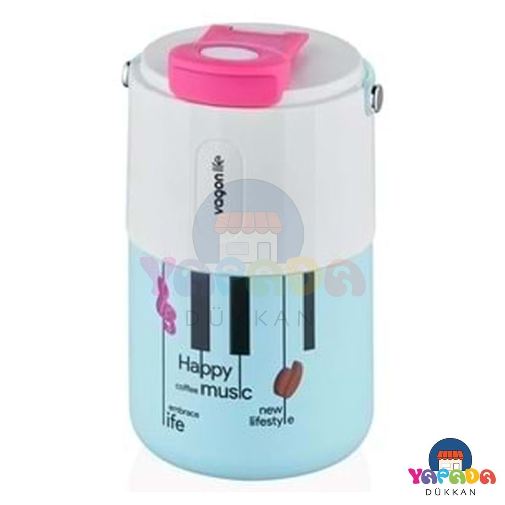Vagonlife VGN2050 Tumbler 400 ml Pipetli ve Direkt İçimli Paslanmaz Çelik Mavi Termos Bardak