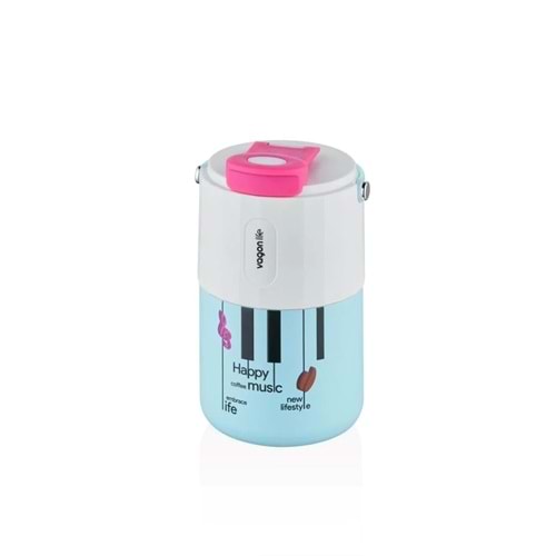 Vagonlife Tumbler 400 ML Kahve Bardağı/Mug Pipetli/Rahat İçim Paslanmaz Çelik Termos VGN2050 MAVİ