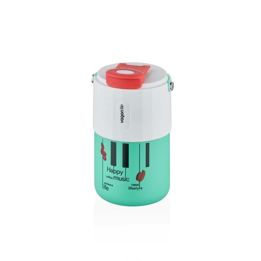 Vagonlife VGN2050 Tumbler 400 ml Pipetli ve Direkt İçimli Paslanmaz Çelik Yeşil Termos Bardak