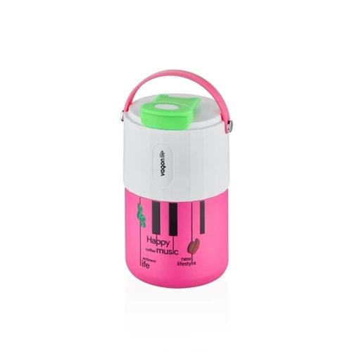 Vagonlife Tumbler 400 ML Kahve Bardağı/Mug Pipetli/Rahat İçim Paslanmaz Çelik Termos VGN2050 PEMBE