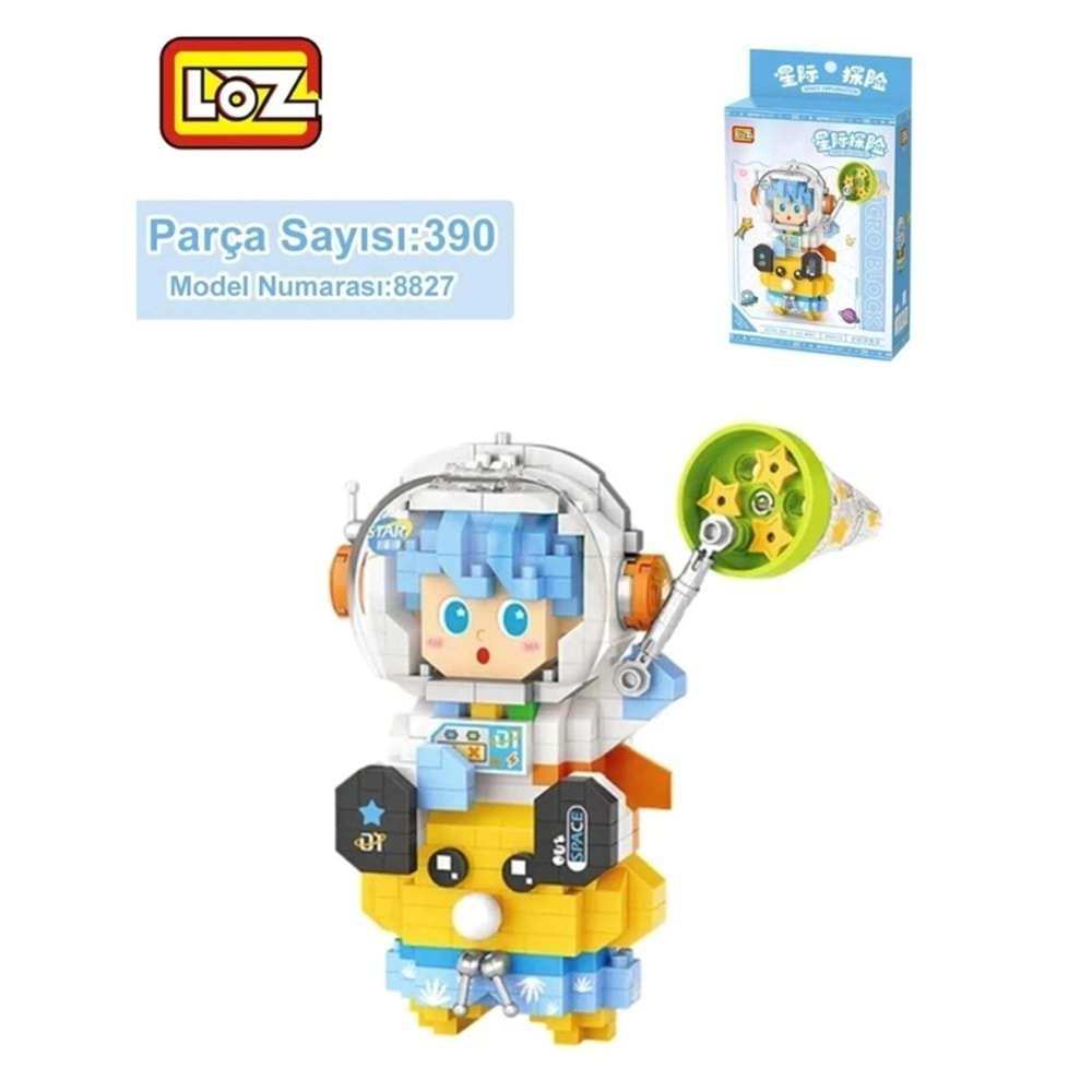Loz Lego Micro Block Serisi Limon Arabası Mavi Astronot 390 Parça Lg-8827 Vagon Life