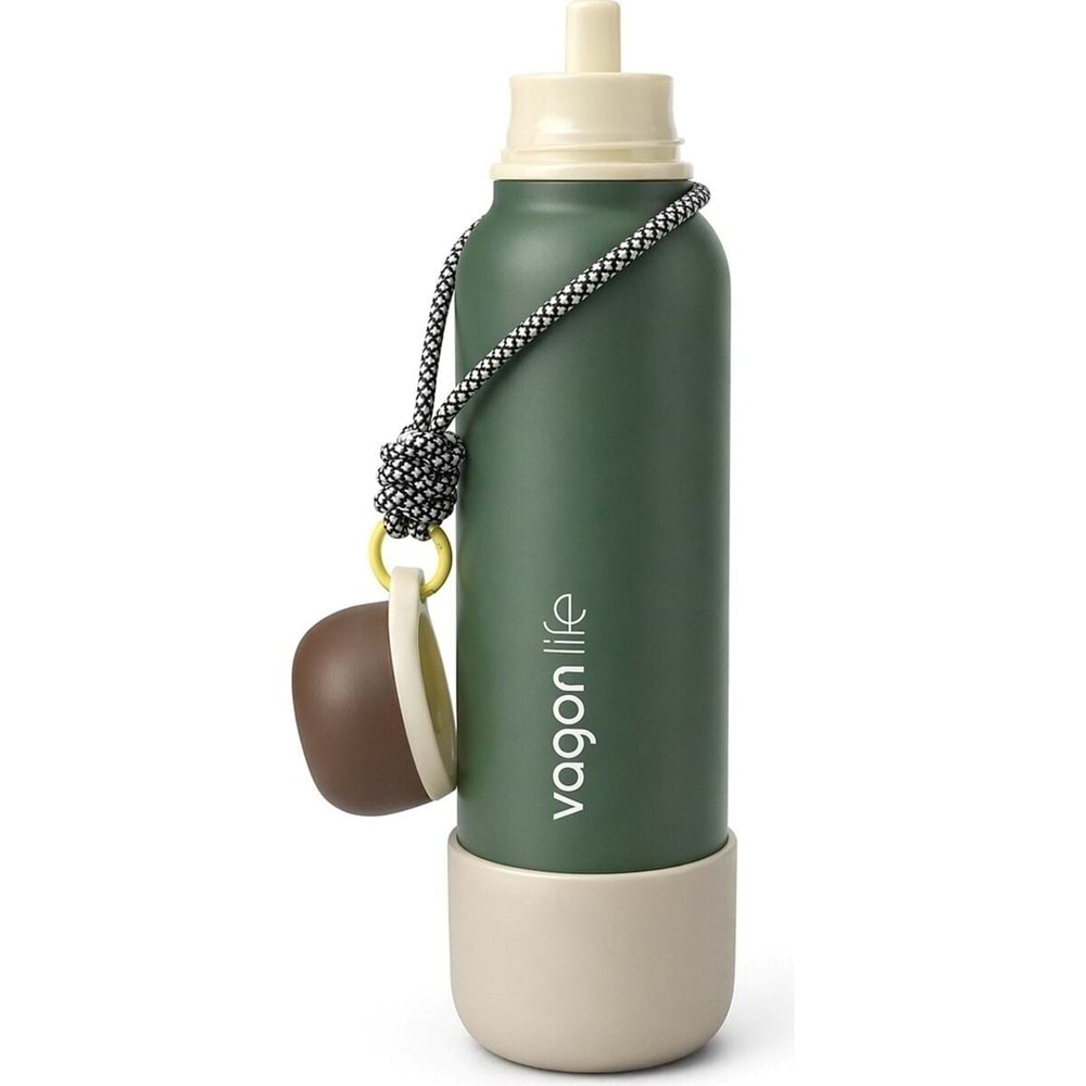 Vagonlife VGN-1106 750 ml Çelik Termos Koyu Yeşil