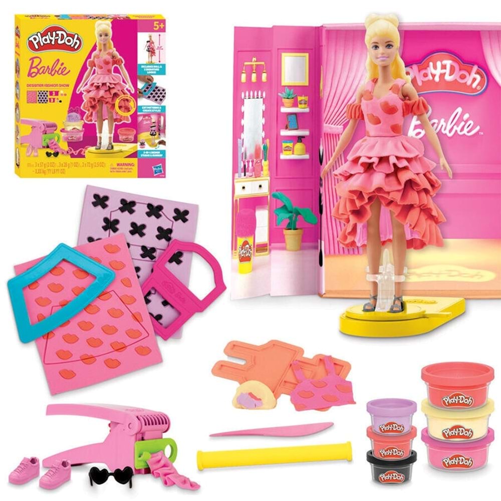 Play-Doh Barbie Tasarımcı Moda Gösterisi Oyun Hamuru Seti G13564