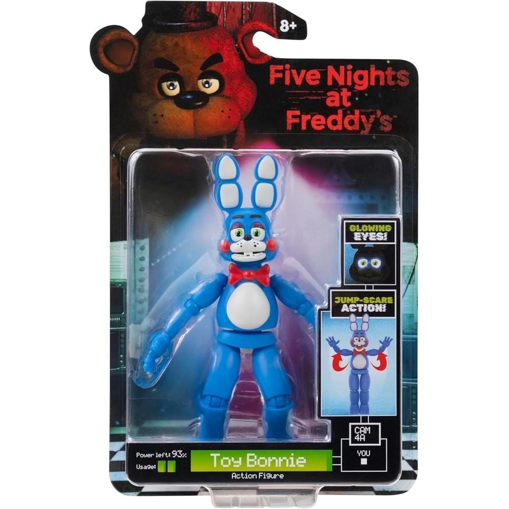 Five Nights at Freddy's Toy Bonnie - Jumpscare Özelliği ve Karanlıkta Parlayan Gözlü 5 İnç Eklemli Figür Jazwares