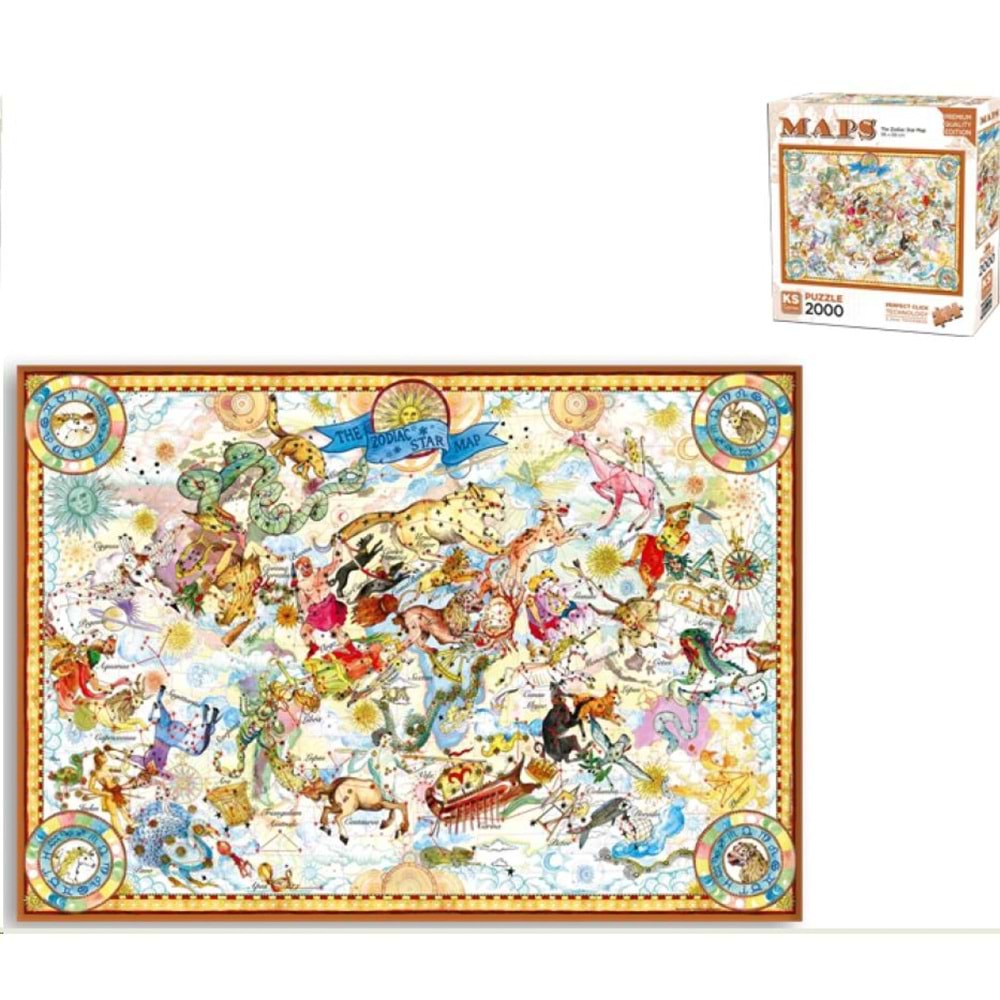 KS Games 2000 Parça The Zodiac Star Map Burçlar Haritası Puzzle
