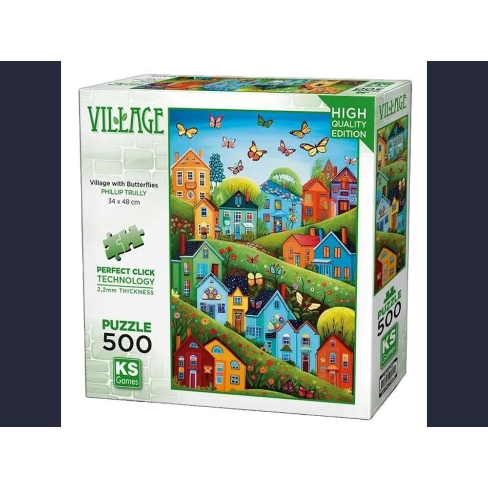 Ks Puzzle 500 Village Tith Butterflies