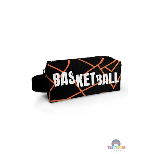 Coral High Kids 22079 Turuncu Siyah Basketbol Desenli Tek Bölmeli Kalem Çantası