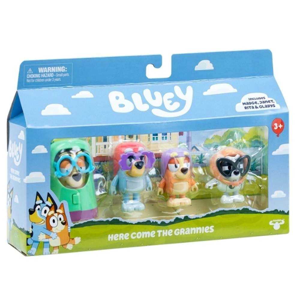 Moose Toys Bluey İşte Büyükanneler 4'lü Karakter Figür Seti