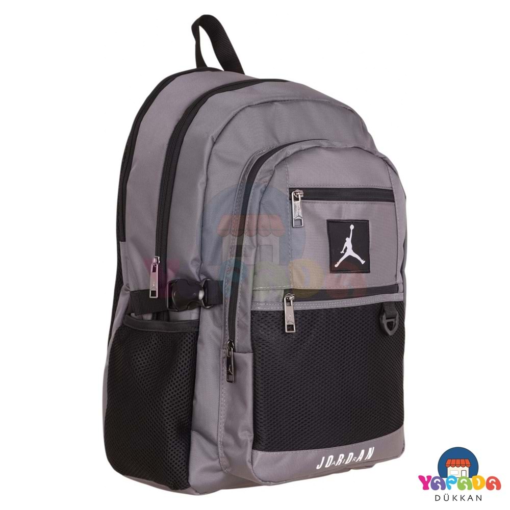Jordan Air Q3176 Houston Grey 28 L 47 × 30 × 20 cm Dört Bölmeli 15 İnç Laptop Bölmeli Suya Dayanıklı Gri Sırt Çantası