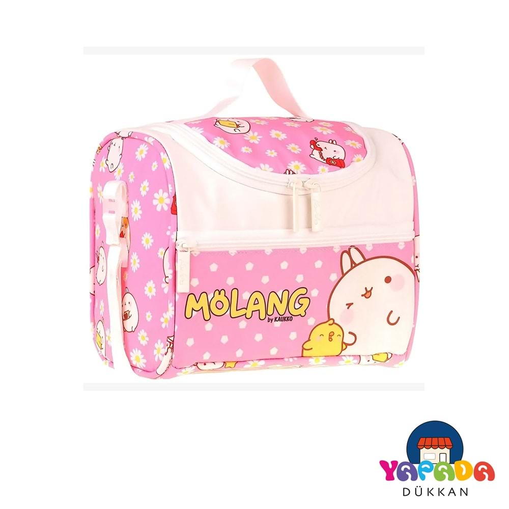 Kaukko Kids Molang Pembe Sarı Isı Yalıtımlı Kız Çocuk Beslenme Çantası