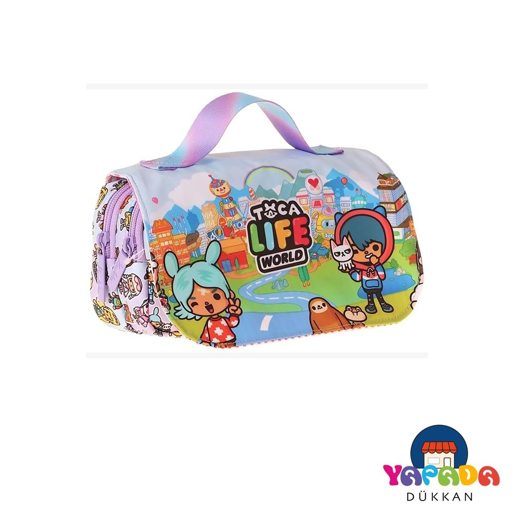 Kaukko Kids Toca Life Lila Turkuaz Kalem Çantası