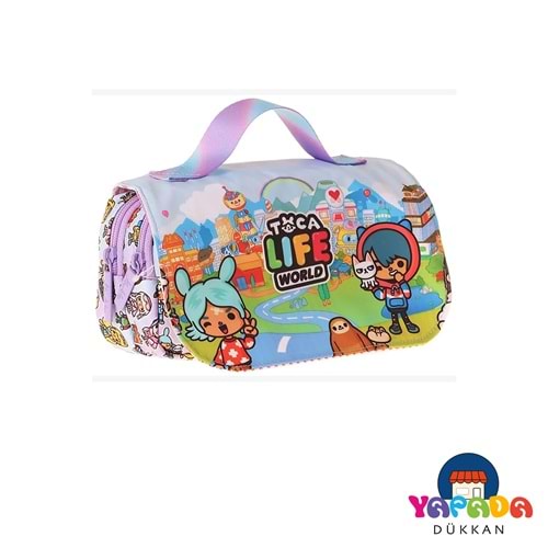 Kaukko Kids Toca Life Lila Turkuaz Kalem Çantası