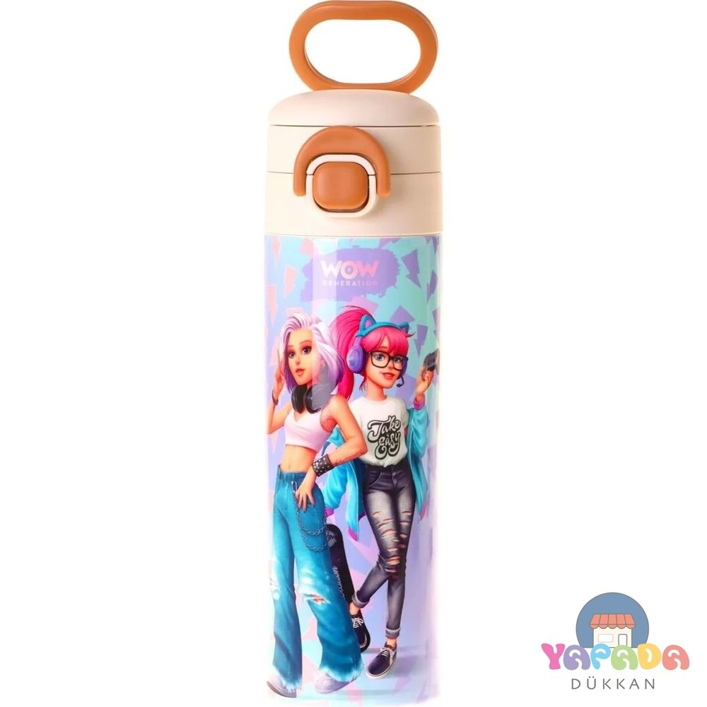 Wow Generation W6042 Cool Mavi-Pembe 520 ml SUS316 Paslanmaz Çelik Çift İçim Kilitli Termos Matara