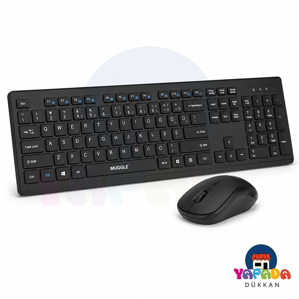 Muggle MU-1763M Mor Kablosuz Klavye ve Mouse Seti