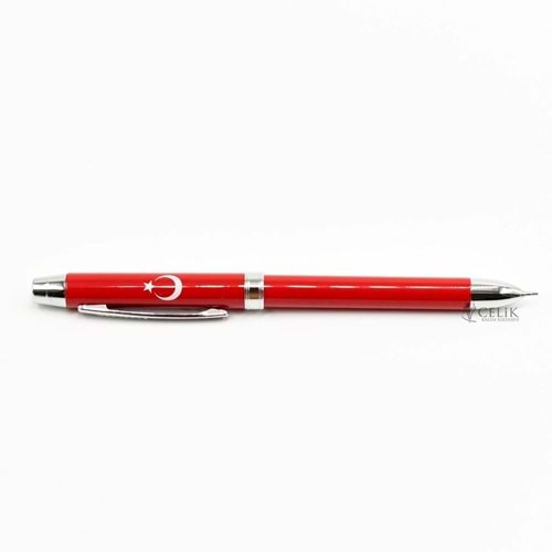 Steelpen 430-19 3 Fonksiyonlu Tükenmez Kalem KIRMIZI Gold Makie Sana